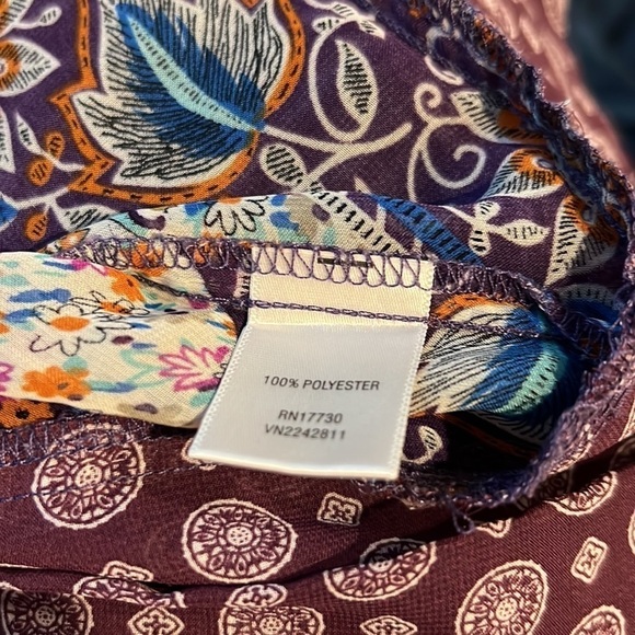 Pure Energy Floral Blouse Boho Sheer Large - Picture 9 of 10